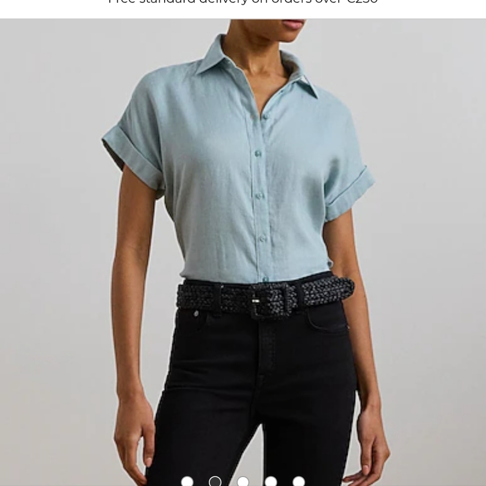 Women's Light Blue Button-Up Shirt